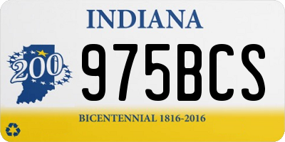 IN license plate 975BCS