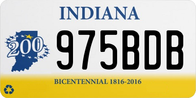 IN license plate 975BDB