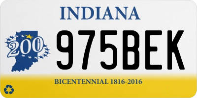 IN license plate 975BEK