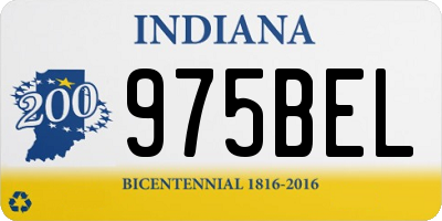 IN license plate 975BEL