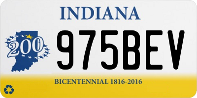 IN license plate 975BEV