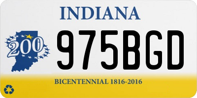 IN license plate 975BGD