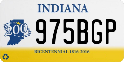 IN license plate 975BGP