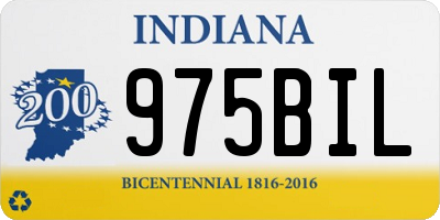 IN license plate 975BIL