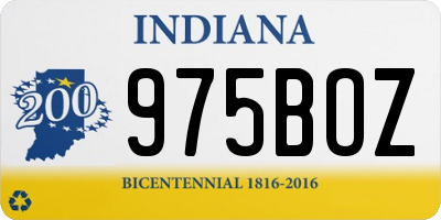 IN license plate 975BOZ