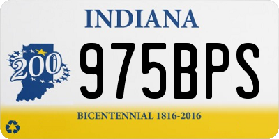 IN license plate 975BPS