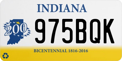 IN license plate 975BQK