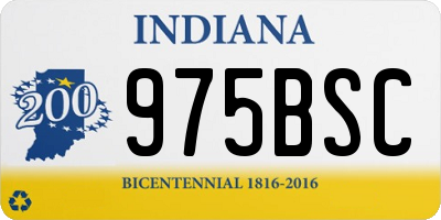 IN license plate 975BSC