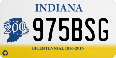 IN license plate 975BSG