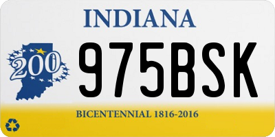 IN license plate 975BSK
