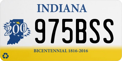 IN license plate 975BSS