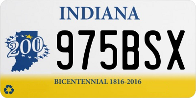 IN license plate 975BSX