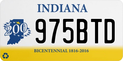 IN license plate 975BTD