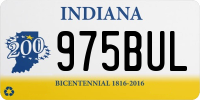 IN license plate 975BUL