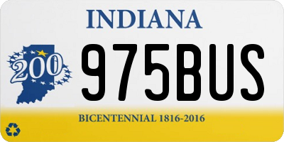 IN license plate 975BUS