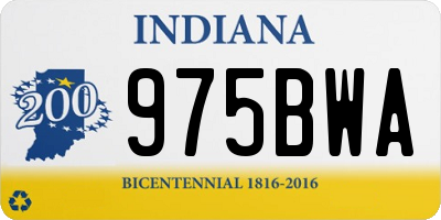 IN license plate 975BWA