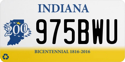 IN license plate 975BWU
