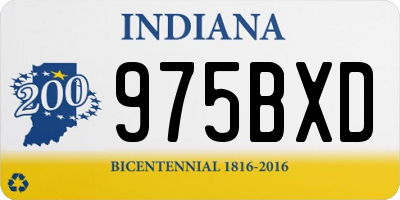 IN license plate 975BXD