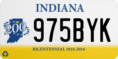 IN license plate 975BYK