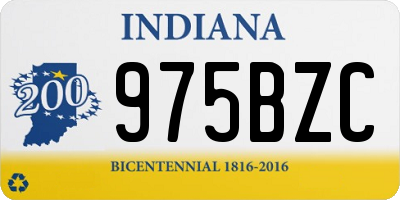 IN license plate 975BZC