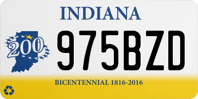 IN license plate 975BZD