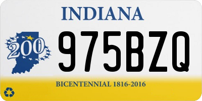 IN license plate 975BZQ