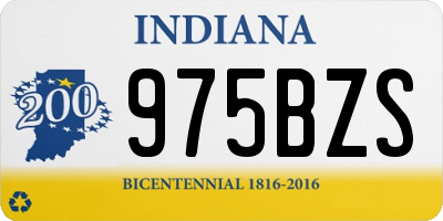 IN license plate 975BZS