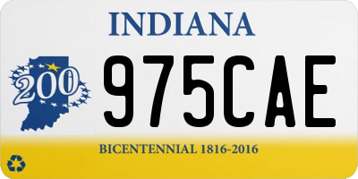 IN license plate 975CAE