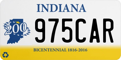 IN license plate 975CAR