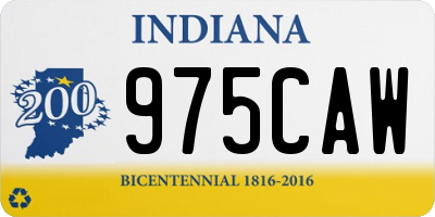 IN license plate 975CAW