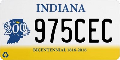 IN license plate 975CEC