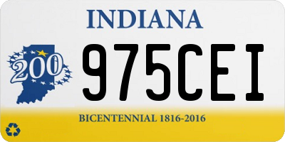 IN license plate 975CEI