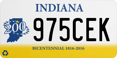IN license plate 975CEK