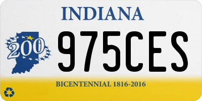IN license plate 975CES