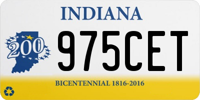 IN license plate 975CET