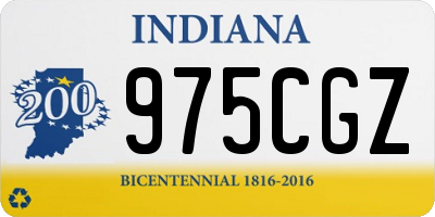 IN license plate 975CGZ