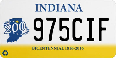IN license plate 975CIF