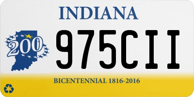 IN license plate 975CII