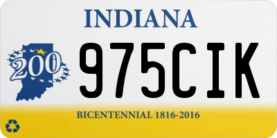 IN license plate 975CIK
