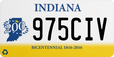 IN license plate 975CIV
