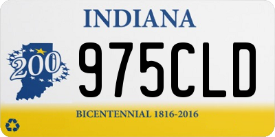 IN license plate 975CLD