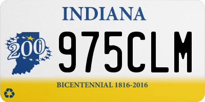 IN license plate 975CLM