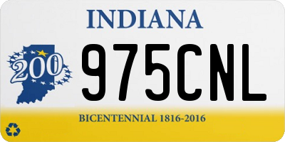 IN license plate 975CNL