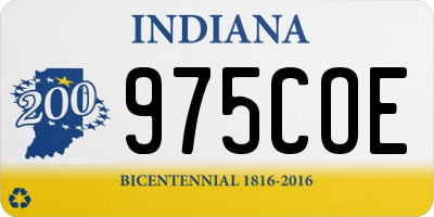 IN license plate 975COE