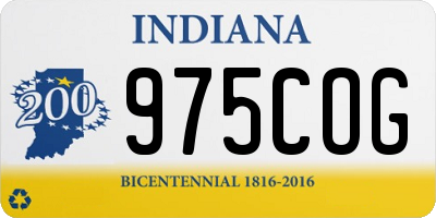 IN license plate 975COG