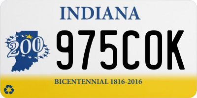 IN license plate 975COK