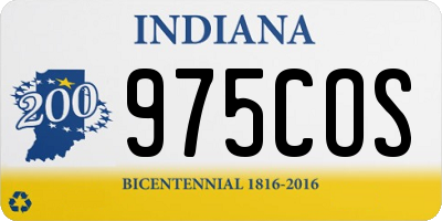 IN license plate 975COS