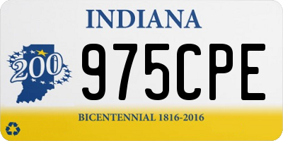 IN license plate 975CPE