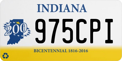 IN license plate 975CPI