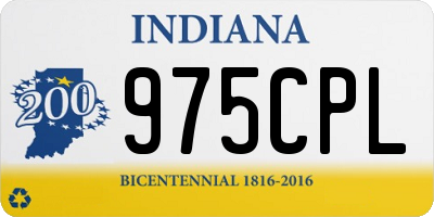 IN license plate 975CPL